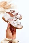 Children's Leather Sandals Butterflies White Rolly