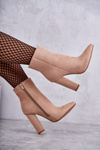 Elegant Suede Boots On a post Dark beige Ettany