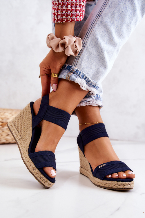 Women's Sandals On Wedge Big Star JJ274977 Navy blue