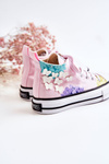 High-top Children's Fabric Sneakers Print Pink Dorry