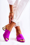 Women's Suede Slippers On Heel fuchsia Perry