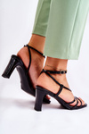 Classic Lacquered Sandals On Heel Black Milani