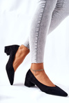Suede Pumps On A Block Heel Black Rossie