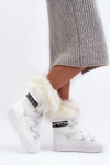 Women's Laced Snow Boots White Santero