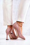 Fashionable Leather Stilettos Pink Tamira