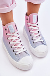 High Platform Sneakers Big Star LL274A191 Pink and Blue