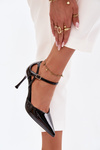 Lacquered High Heels with Strap Black Tarilin