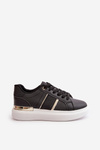 Fashionable Women's Platform Sneakers Made Of Eco Leather Black Nevisase