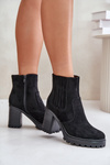Block Heels Made of Eco Suede Black Mesiella