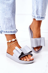 Rubber Slippers With A Bow Grey April