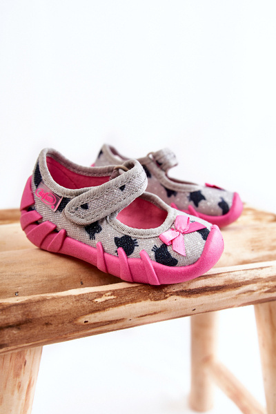 Ballerina Slippers Befado Cats 109N247 Grey-Pink