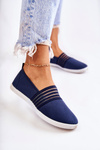 Tenisówki Damskie Materiałowe Slip-On Granatowe Lilis