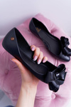 Black rubber ballerinas Lu Boo Big Bow