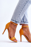 High Heel Suede Sandals Yellow Liberty