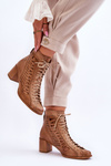 Leather Openwork Boots Maciejka 05508-10 Dark beige