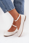 Women's Ballerinas With Strap And Clasp White Janelor