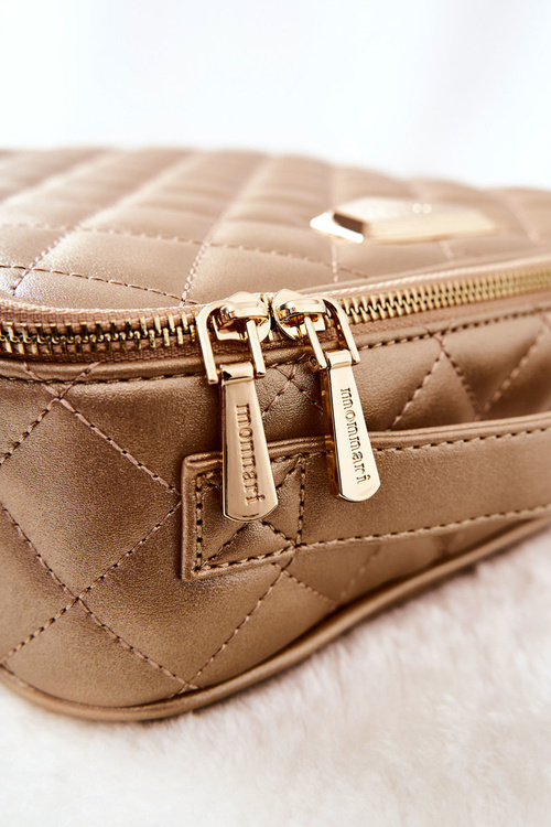 Duża Kosmetyczka Pikowana Monnari CSM0040-023 Złota