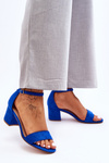 Suede Classic Low Heel Sandals Blue Honeymoon