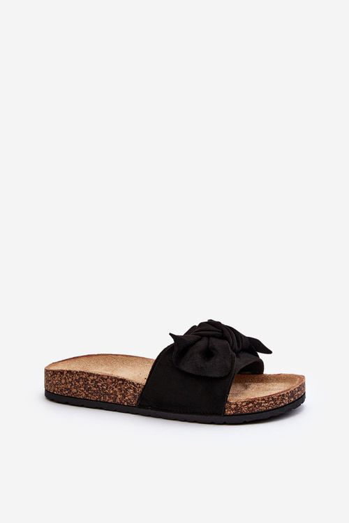 Women's Black Bow Slippers Ezephira