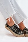 Patterned Women's Platform Sneakers With Braiding Lee Cooper LCW-25-08-3647L Black