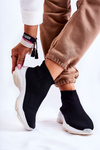 Women's High Cloth Sport Shoes Black Nolly