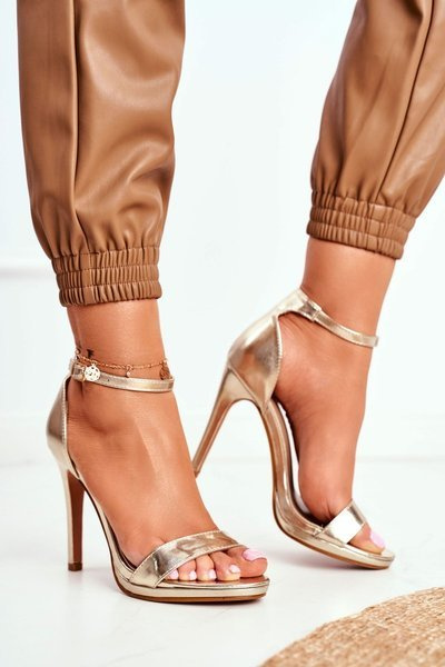 Women's Stiletto Sandals Gold Frenzy