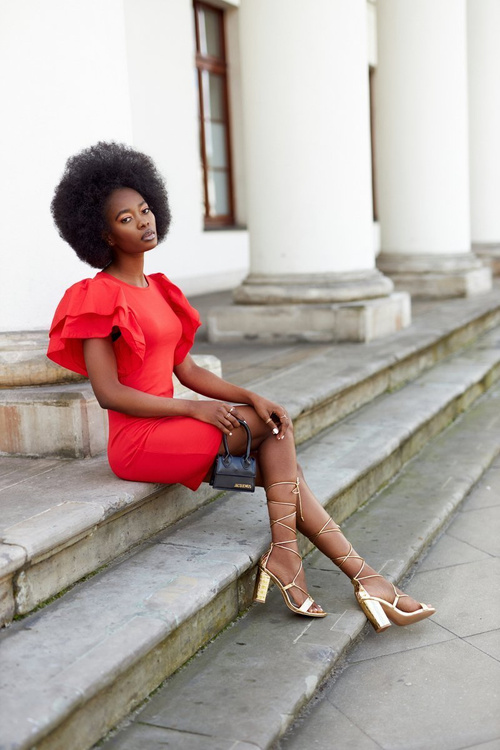 Wiązane Sandały Na Słupku Złote Catwalk