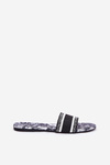 Patterned Flat Women's Slippers Black Leysi