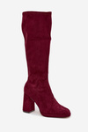 Women's Boots with Stitching on Block Heel Bordeaux Brivana