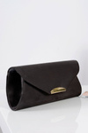 Women's Grey Suede Clutch Bag
