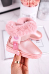 Children's snow boots warm with fur pink Marella