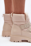 Women's Zip-Up Snow Boots Padded Light Beige Zeva