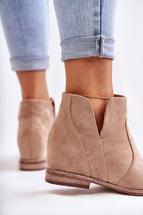 Suede Boots With Cut-outs On A Flat Heel Belgie Henriette