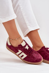 Damskie Sneakersy Zamszowe Bordowe Vinceza 79557