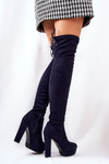 Suede heeled boots Navy blue Minesa