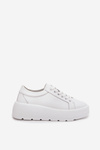 Leather Sneakers On Chunky Platform White Sylvessa