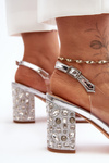 Transparent Stylish Heels on Stiletto Silver SBarski MR1037-17