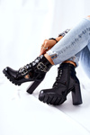 Ankle Boots Shiny Black With Buckle Flaris