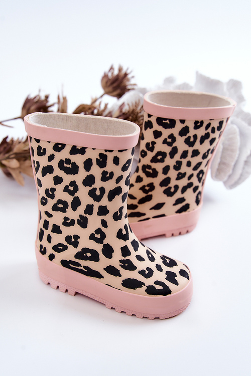 Children's Galoshes With Leopard Pattern Pink Nanny