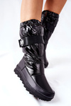 Women's Snow High Boots Black Eunousa