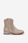 Lace Up Women's Ankle Boots With Low Heel Gold Neliawen