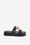 Women's Platform Sandals With Gold Detail Black Ularinea