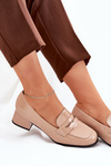 Lacquered Low Heel Pumps Nude Selenith
