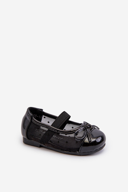 Black Children's Ballerina Flats With Bow Jellema