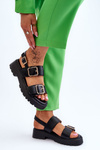 Leather Comfortable Sandals Black Alayah