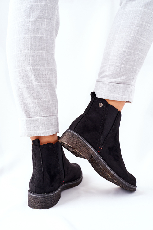 Classic Women's Chelsea Boots Suede Black Heather