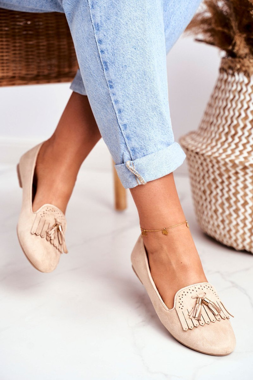 Women’s Loafers Beige Lords Fringe Blue Therese