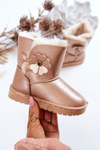 Children's Snow Boots With Flower Gold Bianca