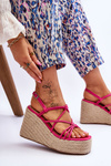 Fashionable Wedge Sandals With Braid Fuchsia Nessia