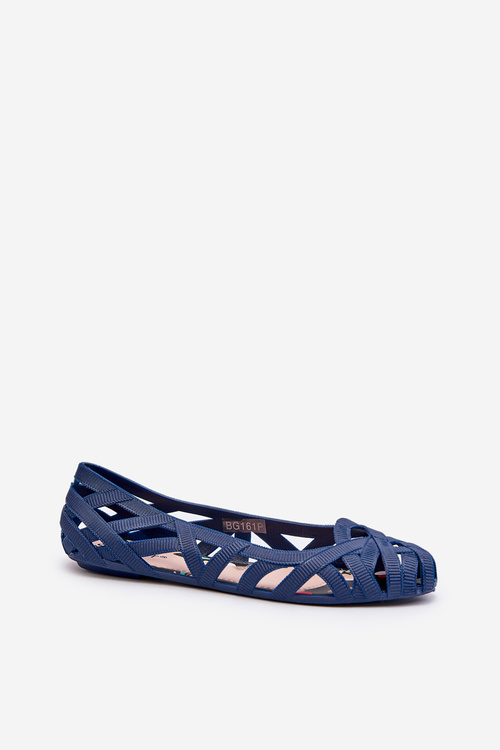 Women's Rubber Ballerina Flats Navy Blue Salam